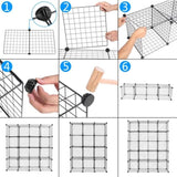 ZNTS 12-Cube Organizer Cube Storage Storage Shelves Wire Cube Storage Origami Shelves Metal Grid 82647882