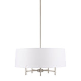 5-Light White Drum Shade Chandelier B03599267