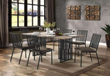 ZNTS ACME Zudora Dining Table, Antique Oak & Black Finish DN01757