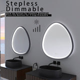 32 x 32 in. Gunmetal Grey Framed Dimmable Anti-Fog LED Bathroom Vanity Mirror W716P233470