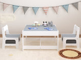 Kids Table and Chair Set, 3 in 1 Wooden Activity Table with Storage Drawer for Toddlers Drawing, 99413075