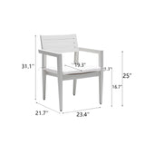 Outdoor Patio Aluminum Stationary Dining Chairs 4PCS with Outdoor-grade Sunbrella Fabric Cushions, W1886P163409