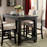 Antique Black Bold Distressed 1pc Counter Height Dining Table Dining Room Furniture Center Beam for B011P189948
