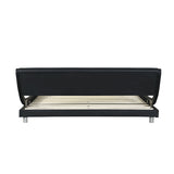 Faux Leather Upholstered Platform Bed Frame,LED lighting with remote controller and APP,Curve W1360133271
