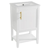 ZNTS 20" Bathroom Vanity with Sink, Bathroom Cabinet with Soft Closing Door, Storage Rack and Open Shelf, WF308492AAK