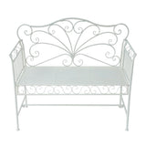 White Garden Bench,Outdoor Patio Bench with Armrests 47237753