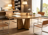 39 Inch Round Conference Table for 4 People, Multi-Purpose Office Table for Meetings 07845332