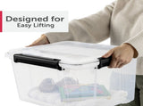 (2 pack) Gasket Box, 34 Quart IP68 WaterProof Clear Plastic Storage Bin with Lid, Gasket Seal and 83303656