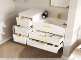 Wall Mounted Floating Cabinet W/Decor Line, 12inch Side Cabinet with Drawers N710P324099K
