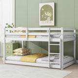 Solid Wooden , Solid Rubber Wooden Twin over Twin Loft Bed with Ladder ,Upper and Bottom Bed W504P191646
