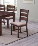 Contemporary Antique Cherry Set of 2pc Dining Solid wood Ladder Back Fabric Cushion Seat B011P194286