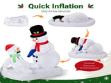 5.91FT Melting Snowman with Hair Dryer Christmas Inflatable Decoration, 5 LED Lights, 210D 38718022