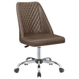 Brown and Chrome Adjustable Desk Chair B062P153793