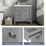 30'' Bathroom Vanity with Top Sink, Modern Bathroom Storage Cabinet with 2 Drawers and a Tip-out N710P206904E