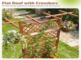 72" Raised Garden Bed with Lattice Trellis, 4.8 Cu.Ft Fir Wood Planter Box with Drainage Holes for 23952736