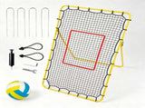 4-Level Adjustable Volleyball Rebounder Net, 7x4FT Large Rebound Training Net with Metal Frame, 98351594