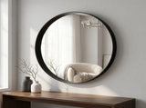20" Round Bathroom Mirror Vanity Wall Mounted Mirror with Deep Frame, Black 78405904