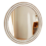 23.62 inches Wood Round Decorative Mirrors for Wall Decor, Rustic Circle Mirror for Bedroom, W2295P246675