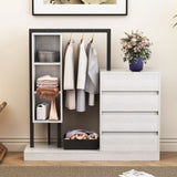 ZNTS Wardrobe with 4 Drawers and 3 Shelves,White N820P196888K