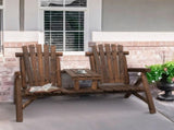 Wood Patio Chair Bench with Center Coffee Table/Garden chairs/courtyard chairs 98059382
