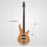 ZNTS 44 Inch GIB 4 String H-H Pickup Laurel Wood Fingerboard Electric Bass 82198369