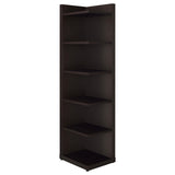 Cappuccino 6-tier Corner Bookcase B062P145474