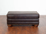 Leinster Faux Leather Upholstered Nailhead Ottoman T2574P196930