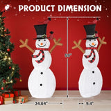 Lighted Snowman Christmas Yard Decorations, Pre-lit Snowman and Birds with 170 LED White Lights and 10981372