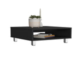 Coffee Table 10.6" H, 1 shelf, 4 legs, Black B097P250873