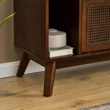 67.9 Inch Mid Century Modern Rattan TV Stand TVs up to 75", Entertainment Cabinet, Media Console W1801P303390