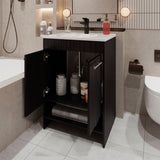 Wengue 2-Door Bathroom Vanity with Open Storage B062P355532