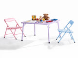Kids Picnic Table and 2 Chairs Set, Foldable Table for Backyard, Camping and Crafts, Pastel 03385561