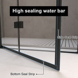 32 "x 72" Bifold Shower Door, 1/4" Tempered Glass, Matte Black Aluminum Frame, Explosion Proof W1675P307147