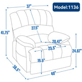 23" Seat Width and High Back Large Size Beige Chenille Power Lift Recliner Chair with 8-Point W1803P236297