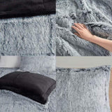 Full/Queen Shaggy Long Fur Comforter Mini Set B035129364