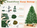 6FT Half Christmas Tree, 427 PVC Tips, 250 Warm White Lights with 8 Modes & Remote, US Plug 40446697