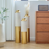 Floor metal vase modern style decoration droplet shaped white metal vase 3-piece set gorgeous W2796P290484