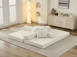 Comfy Convertible Folding Mattress Couch, Floor Bed, Chenille Floor with Armrest, Floor W1143P401145