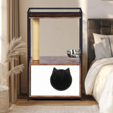 ZNTS Cat tree with feeding station Cat Condo with Scratching Posts, Small Cat Tree for Indoor Cats with W1687P221425