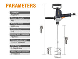 Drill Mixer Set with Spade Handle 1/2 inch Electric Corded Mixing Drill Machine 9A Motor Concrete 94459439