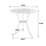 3 Piece Patio Bistro Set Cast Aluminum Bistro Table and Chairs Set of 2 with Umbrella Hole,All W640P251289