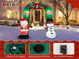 8ft Christmas Inflatable Arch with Santa & Snowman - Super Bright LEDs, Thick Polyester, 1-Min 68021845