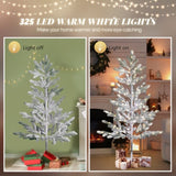 4ft Pine Tree Shape PE Material 48 Branches Green Flocking 325 Lights Warm White Two-color 8 Modes 52774934