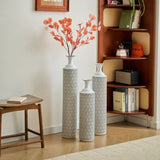 Floor Metal Vases Decorated White Metal Set of 3 gorgeous home decoration large glazed metal W2796P278066