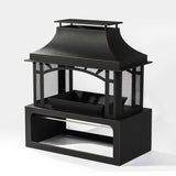 Steel wood outdoor fireplace garden wood burning chimney W853P166784