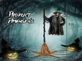 7-foot Halloween decoration witch broom with LED 21003903