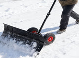 30" Wide Metal Snow Pusher with 15" Height & 2 Wheels,Adjustable Angle & Height Handle for 68039684