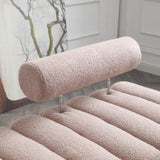 53.2" Width Modern End of Bed Sherpa Fabric Upholstered 2 Seater Sofa Couch Entryway Ottoman W111771366