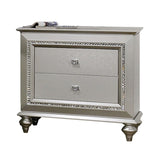 Champagne 2-Drawer Nightstand with Sparkling Trim B062P215406
