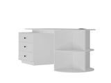 Modern Home Office Table,Expandable Desk with Storage Drawers Open Shelf,Computer Desk with Hutch W1321P359251